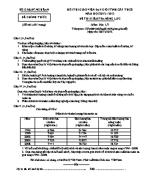 Đề thi giáo viên giỏi cấp tỉnh Địa lí lớp 9 - Năm học 2012-2013 - Sở GD & ĐT Nghệ An
